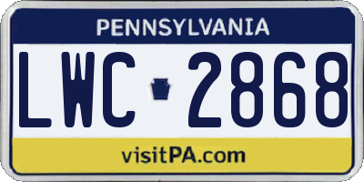 PA license plate LWC2868