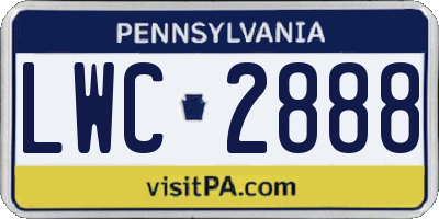PA license plate LWC2888