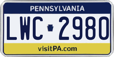PA license plate LWC2980
