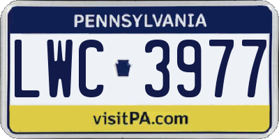 PA license plate LWC3977