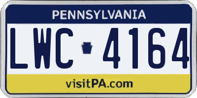 PA license plate LWC4164