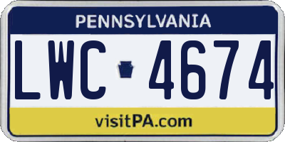 PA license plate LWC4674