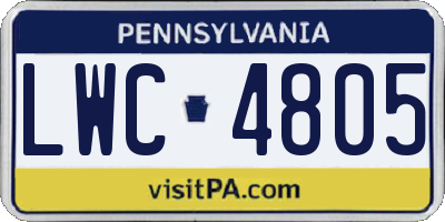 PA license plate LWC4805