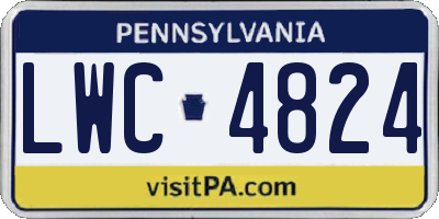 PA license plate LWC4824