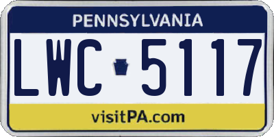 PA license plate LWC5117