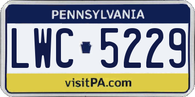 PA license plate LWC5229