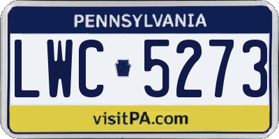 PA license plate LWC5273