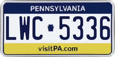 PA license plate LWC5336
