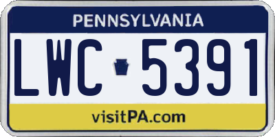 PA license plate LWC5391