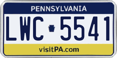 PA license plate LWC5541