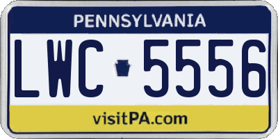 PA license plate LWC5556