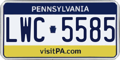 PA license plate LWC5585