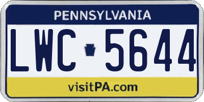 PA license plate LWC5644