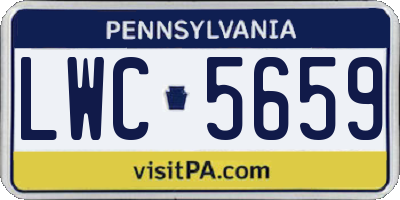 PA license plate LWC5659