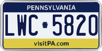 PA license plate LWC5820