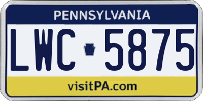 PA license plate LWC5875
