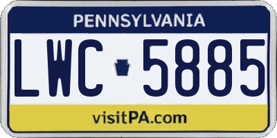 PA license plate LWC5885