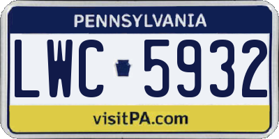 PA license plate LWC5932