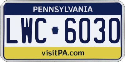 PA license plate LWC6030