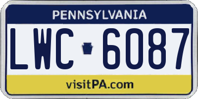 PA license plate LWC6087