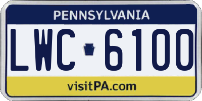 PA license plate LWC6100