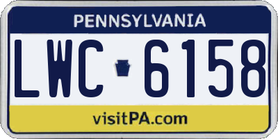 PA license plate LWC6158