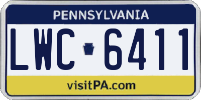 PA license plate LWC6411
