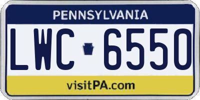 PA license plate LWC6550