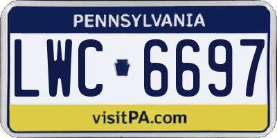 PA license plate LWC6697