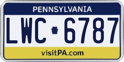 PA license plate LWC6787