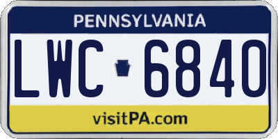 PA license plate LWC6840