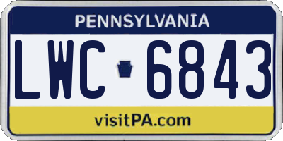 PA license plate LWC6843