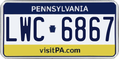 PA license plate LWC6867