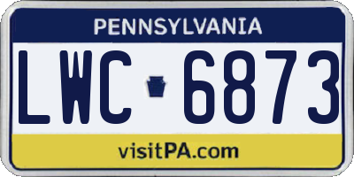 PA license plate LWC6873
