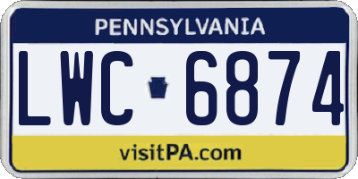 PA license plate LWC6874