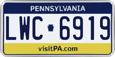 PA license plate LWC6919