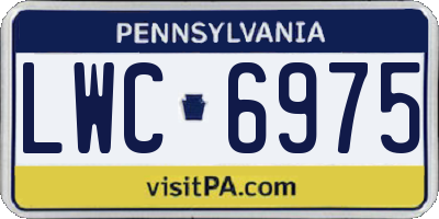 PA license plate LWC6975
