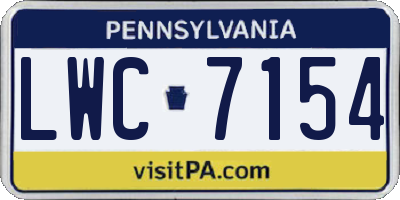 PA license plate LWC7154