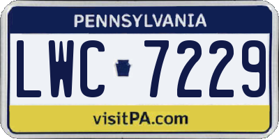 PA license plate LWC7229