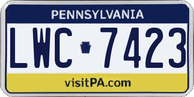 PA license plate LWC7423