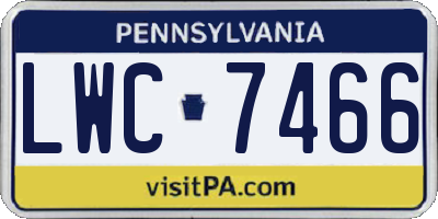 PA license plate LWC7466