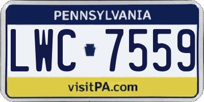 PA license plate LWC7559
