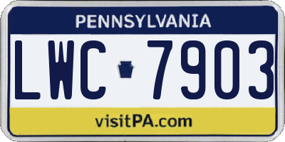 PA license plate LWC7903