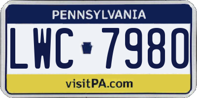 PA license plate LWC7980