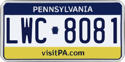 PA license plate LWC8081
