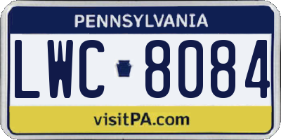 PA license plate LWC8084