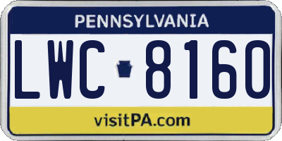 PA license plate LWC8160