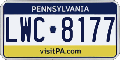 PA license plate LWC8177