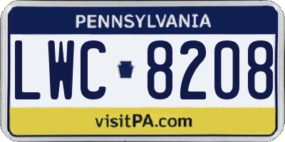 PA license plate LWC8208