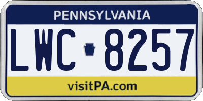 PA license plate LWC8257